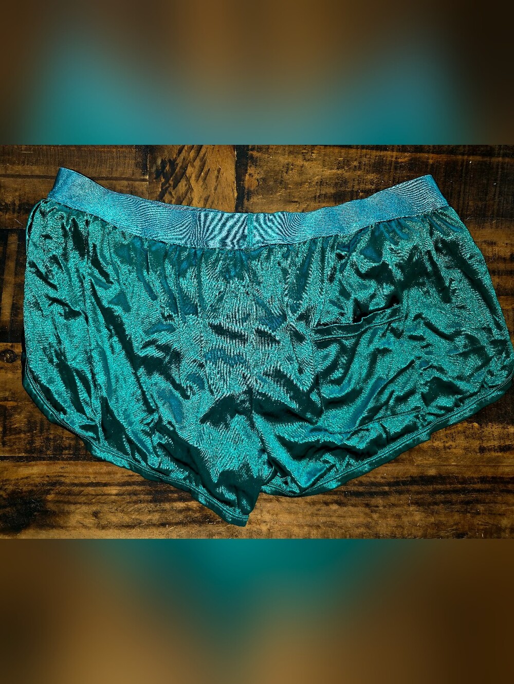 Bodyaware Satin Emerald Lounge Shorts, lined with Satin (smooth side facing in)